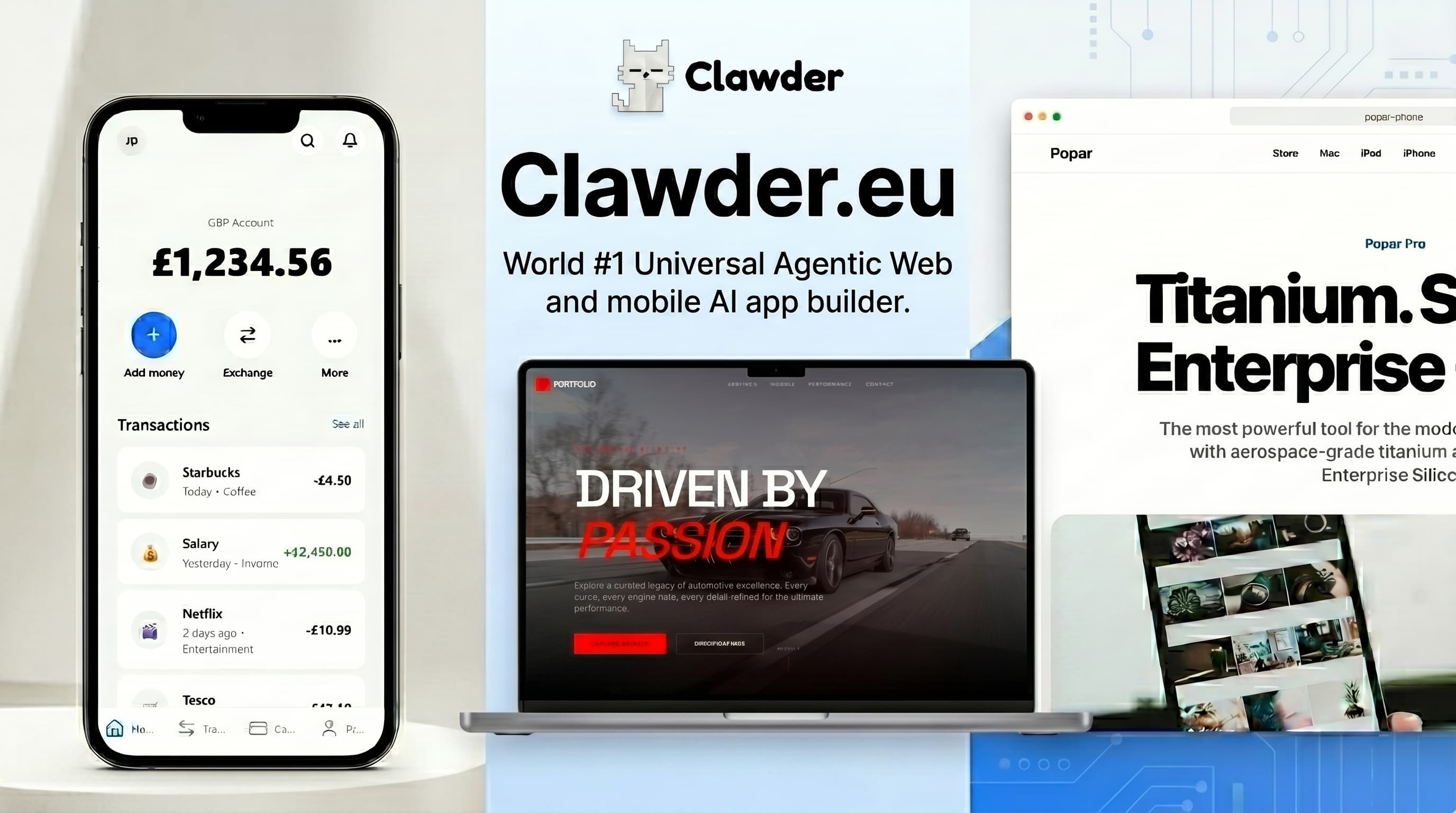 Clawder Clawder | Build Full-Stack Web & Mobile Apps with Autonomous Agents